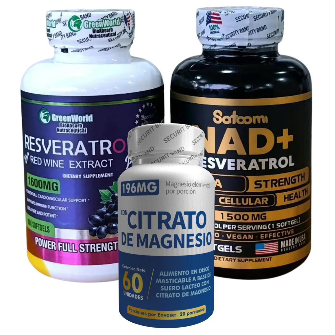 COMBO Resveratrol NAD+ gratis Citrato de Magnesio