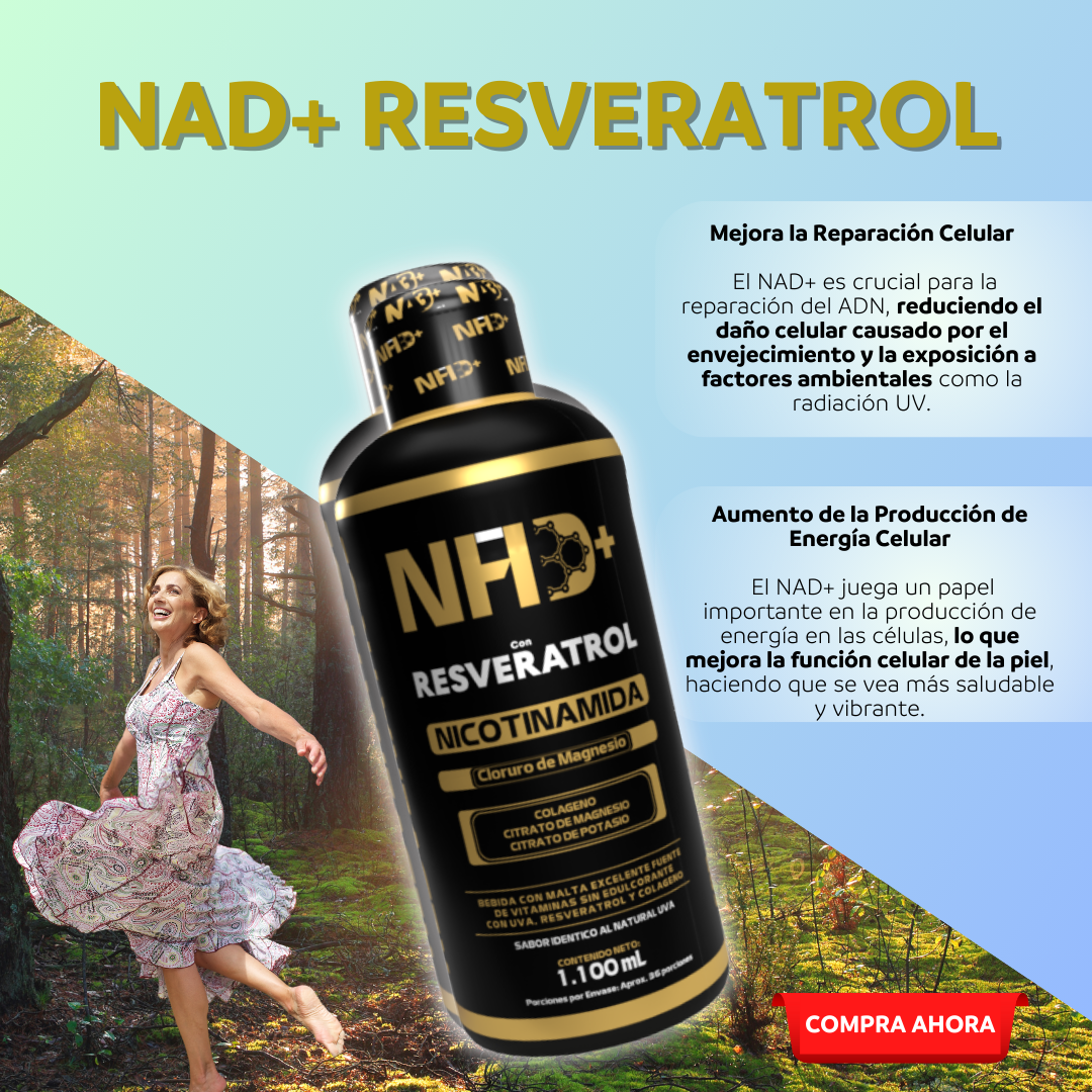 COMBO RESVERATROL Y NAD+ POR 2 unsd LIQUIDO POR 1.100ml CON INVIMA