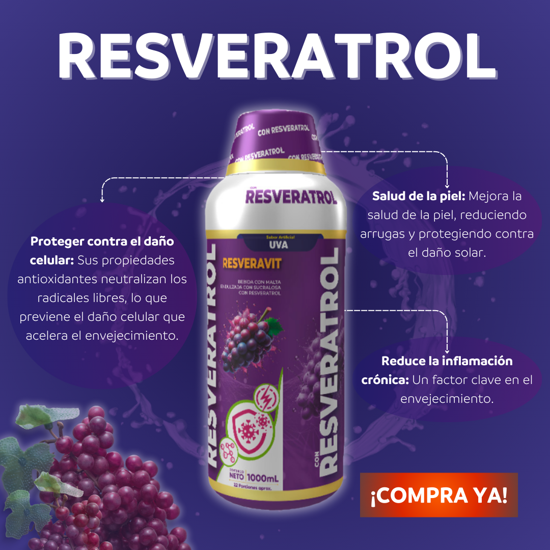 COMBO RESVERATROL Y NAD+ POR 2 unsd LIQUIDO POR 1.100ml CON INVIMA