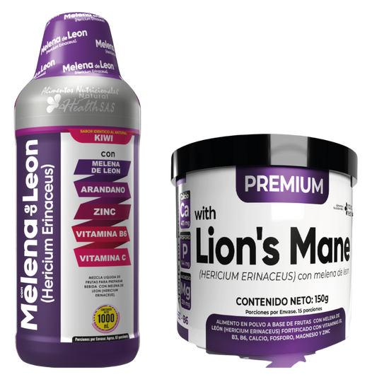 Combo melena de leon polvo y liquido
