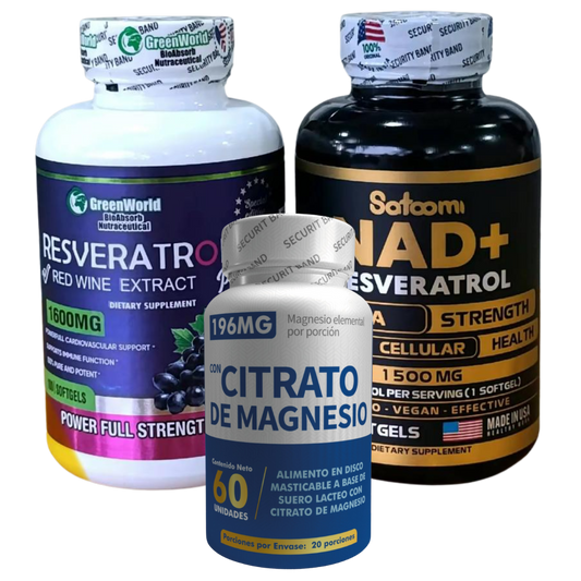 COMBO Resveratrol NAD+ gratis Citrato de Magnesio